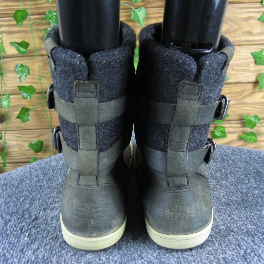 Helly Hansen Maria Women Brown Leather Mid-Calf Boots Size 8 Cozy Winter‎ Casual